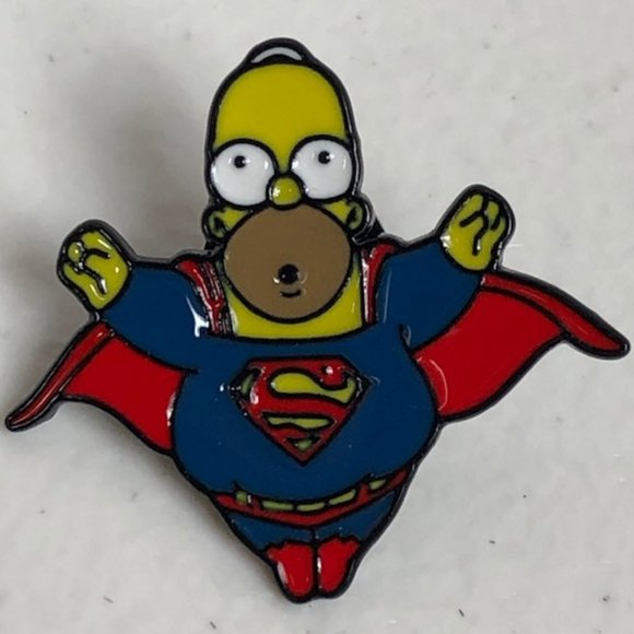 Other - Homer Simpson The Simpsons Superman Pin Lapel TV